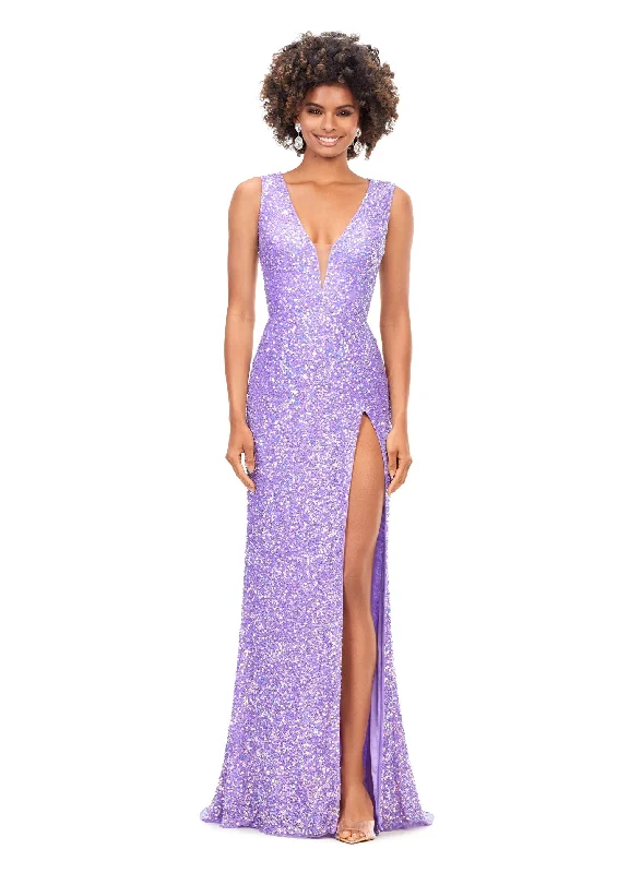 Ashley Lauren 11373 Size 2 Orchid Lace Up Back Fully Beaded Prom Dress Evening Gown