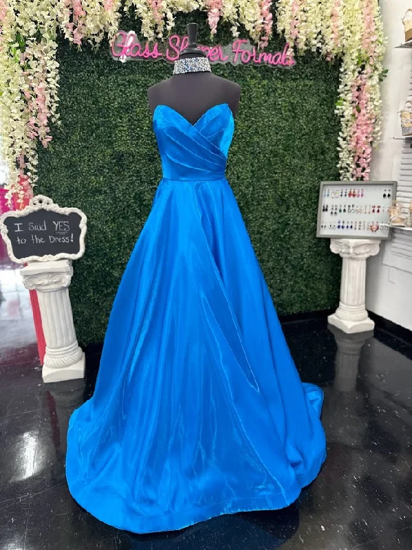 Ashley Lauren 11473 Size 10 Peacock Long Satin A Line Crystal Choker Prom Dress Pageant Gown Ashley Lauren 11473 Size 10 Peacock Long Satin A Line Crystal Choker Prom Dress Pageant Gown