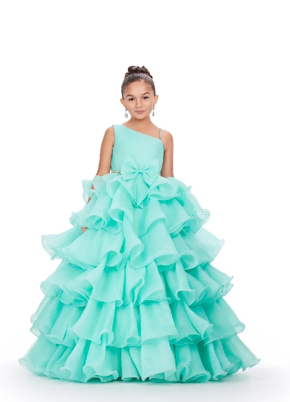 Ashley Lauren Kids 8217 Size 12 Aqua Long Ruffle Layer Girls Pageant Ballgown Bow Crystal Belt Gown Ashley Lauren Kids 8217 Size 12 Aqua Long Ruffle Layer Girls Pageant Ballgown Bow Crystal Belt Gown