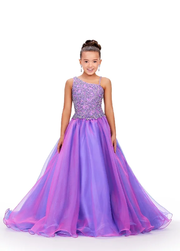 Ashley Lauren Kids 8218 Size 10 Lilac/Sky Girls Pageant Dress Beaded Crystal Two Tone Ball Gown Train Formal Ashley Lauren Kids 8218 Size 10 Lilac/Sky Girls Pageant Dress Beaded Crystal Two Tone Ball Gown Train Formal