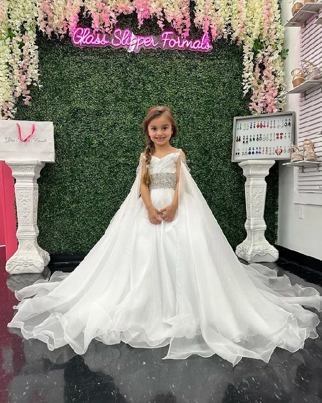 Ava Presley Little Girls 27731 Girls Pageant Dress Off White Chiffon Ball Gown size 2 Ava Presley Little Girls 27731 Girls Pageant Dress Off White Chiffon Ball Gown size 2