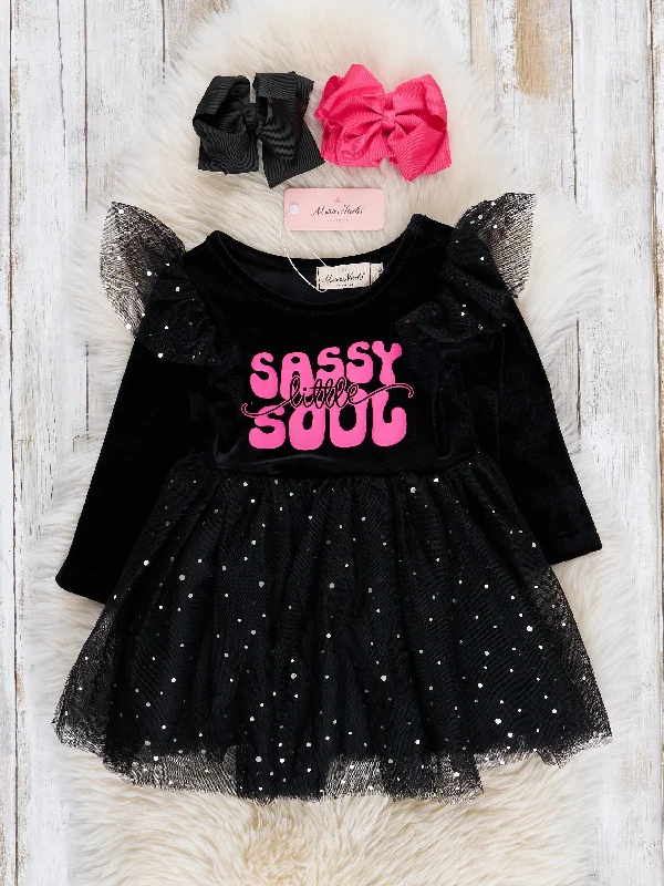 Black "Sassy Soul" Sparkle Tulle Dress