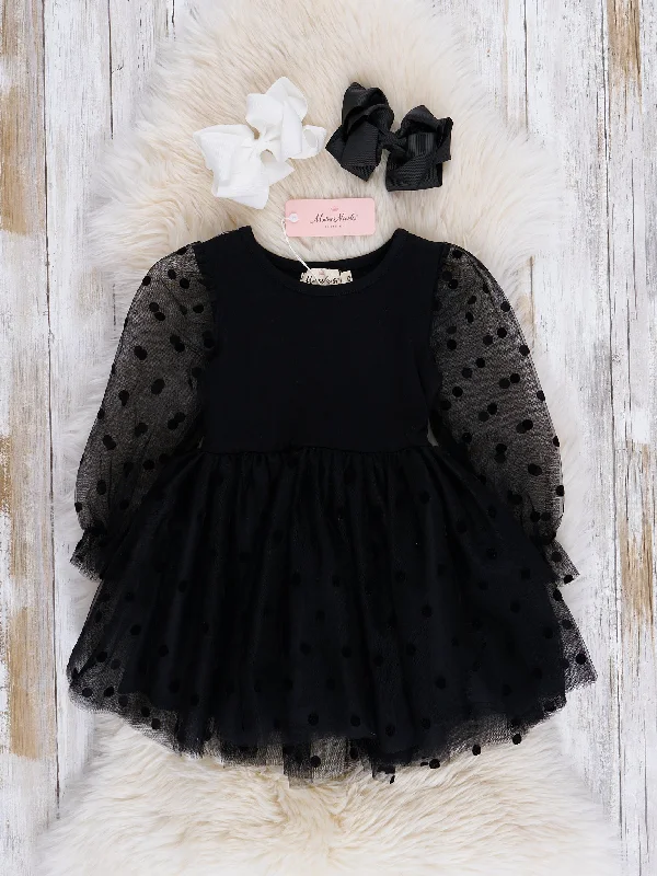 Black Swiss Dot Tulle Dress