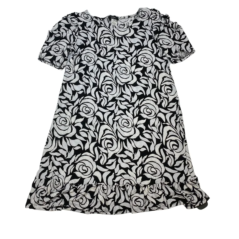 Black & White Dress Casual Short Msk, Size M
