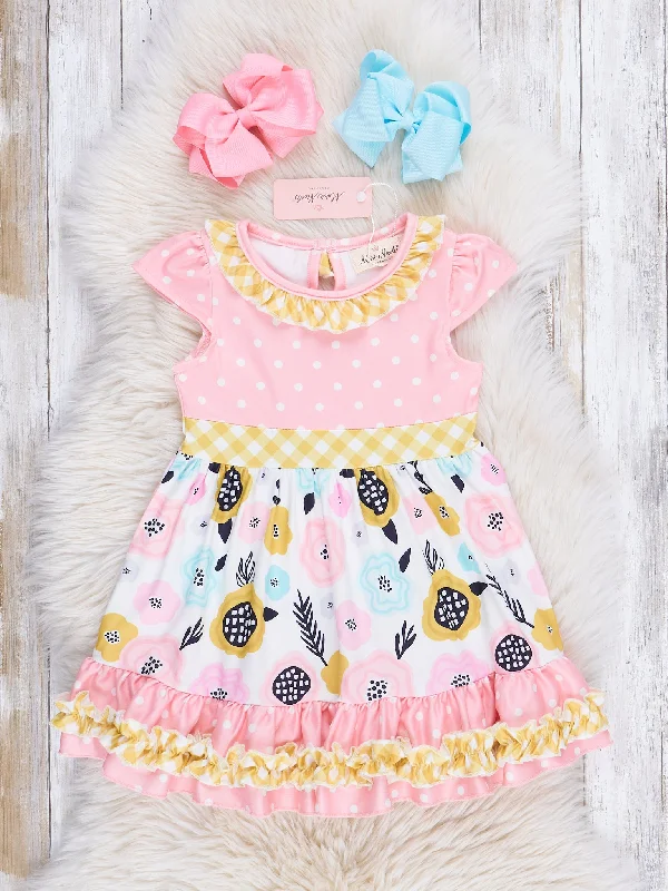 Blush Blooms Ruffle Dress