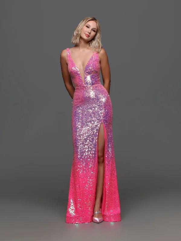 Candice Wang 72301 Size 4 Bubblegum Long Pink Sequin Ombre Prom Dress V Neck Slit Formal Gown Candice Wang 72301 Size 4 Bubblegum Long Pink Sequin Ombre Prom Dress V Neck Slit Formal Gown