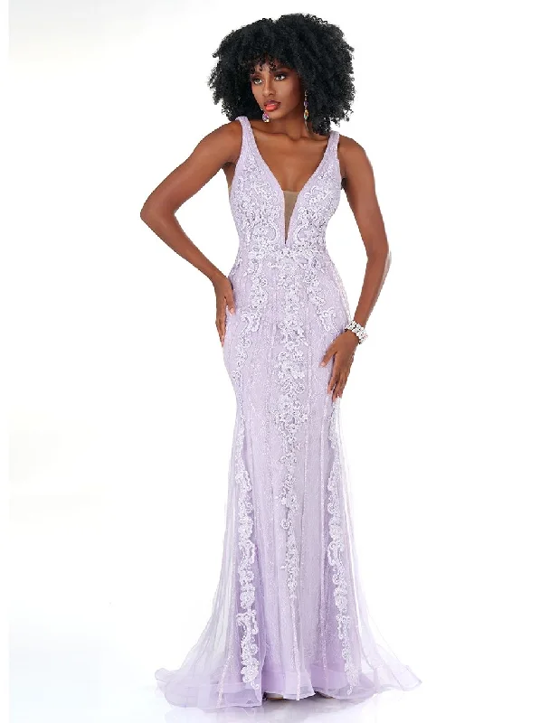 Cecilia Couture 1560 Size 10 Lilac Long Fitted Lace Sequin Sparkle V Neck Prom Dress Formal Evening Gown Cecilia Couture 1560 Size 10 Lilac Long Fitted Lace Sequin Sparkle V Neck Prom Dress Formal Evening Gown