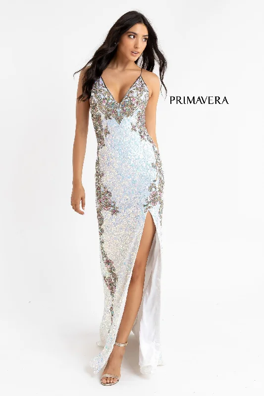Primavera Couture 3211 Size 2, 12 Ivory Sequin Prom Dress Pageant Gown Evening Formal Wear Side Slit Primavera Couture 3211 Size 2, 12 Ivory Sequin Prom Dress Pageant Gown Evening Formal Wear Side Slit