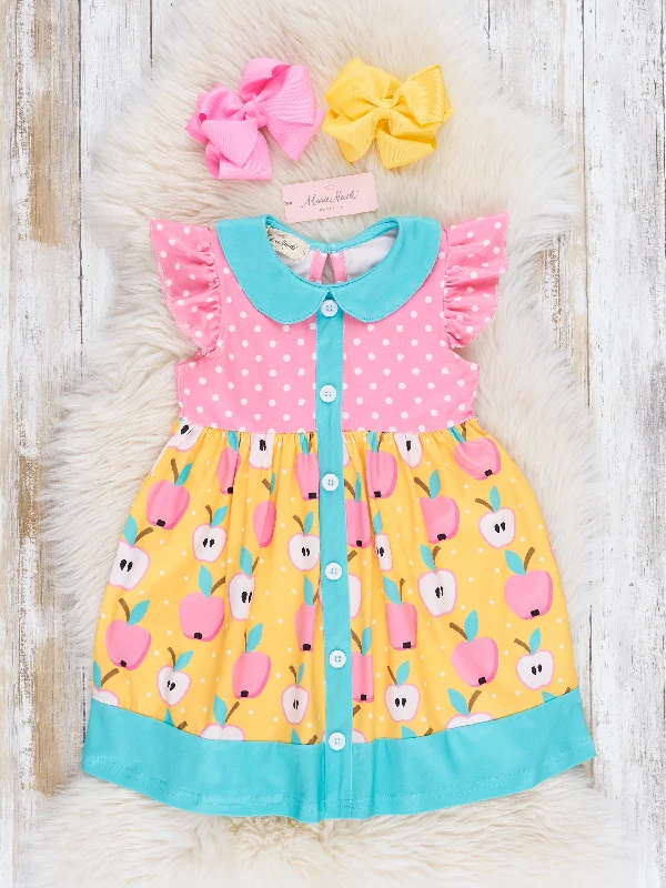 Dots & Apples Ruffle Dress