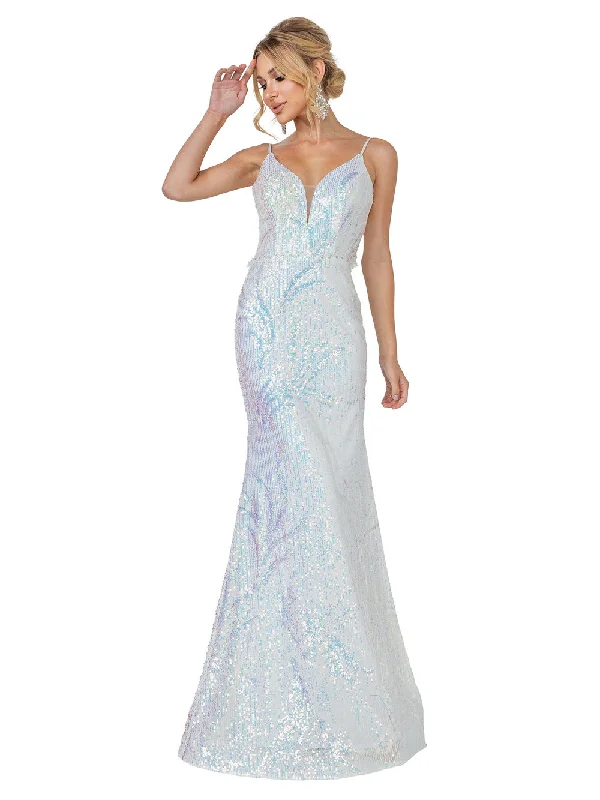 DQ 4158 Size 6 Off White/Multi Long Fitted Sequin Prom Dress Pageant Fringe Back Formal Gown DQ 4158 Size 6 Off White/Multi Long Fitted Sequin Prom Dress Pageant Fringe Back Formal Gown
