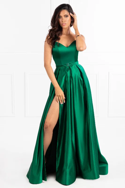 Honey Couture HELENA Strapless A Line Gown Made To Order Formal Dress