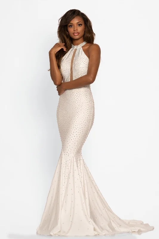 Johnathan Kayne 2037 Size 0 Soft White Long Crystal Studded Jersey Mermaid Prom Dress Pageant Gown Johnathan Kayne 2037 Size 0 Soft White Long Crystal Studded Jersey Mermaid Prom Dress Pageant Gown
