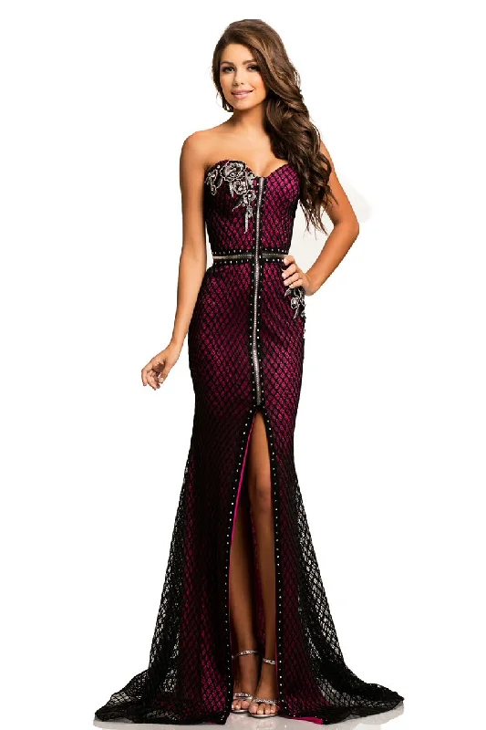 JK Couture 8042 Size 12 Black/Fuchsia Gala Event Dress Beetlejuice Event Wear Zipper JK Couture 8042 Size 12 Black/Fuchsia Gala Event Dress Beetlejuice Event Wear Zipper