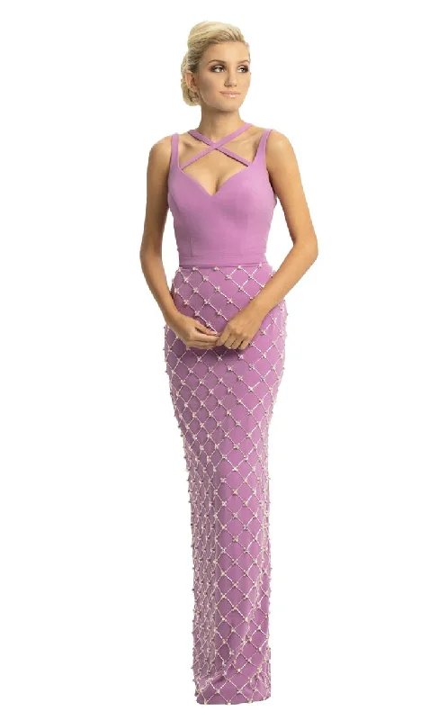 Johnathan Kayne 9064 V Neck Sheath Formal Dress V Neckline Size 4, 12