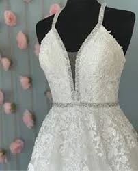 Jovani JVN3388 Size 12 Off White Lace Ballgown Prom Dress V Neck Embellished Open Back Jovani JVN3388 Size 12 Off White Lace Ballgown Prom Dress V Neck Embellished Open Back