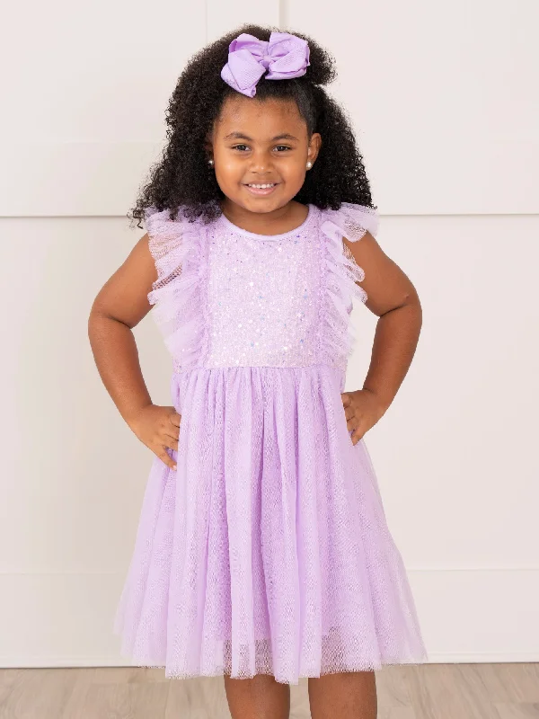 Lilac Flutter Tulle Dress