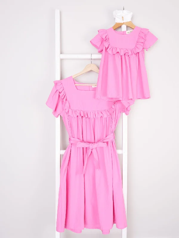Mom & Me Mulberry Ruffle Dress