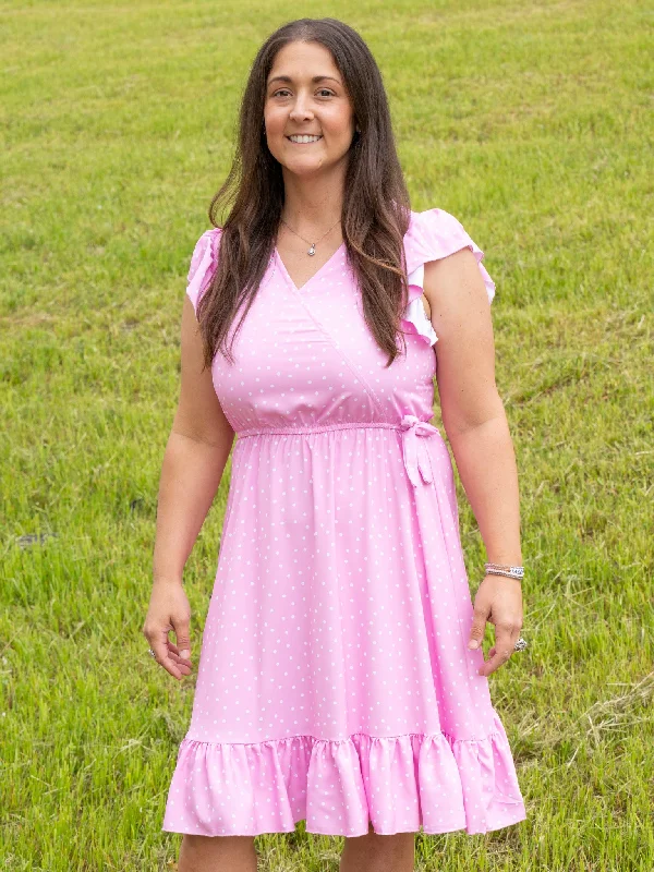 Mom & Me Pink Polka Dot Dress