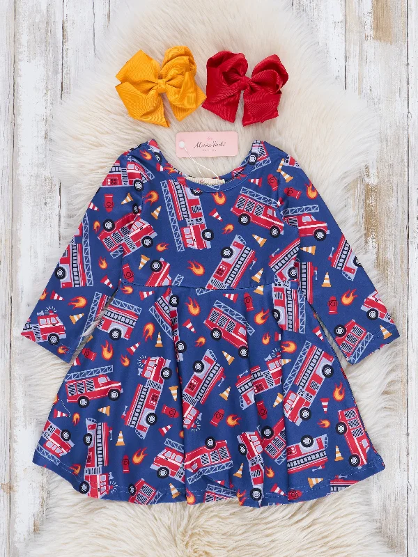 Navy Fire Engine Swing Dress