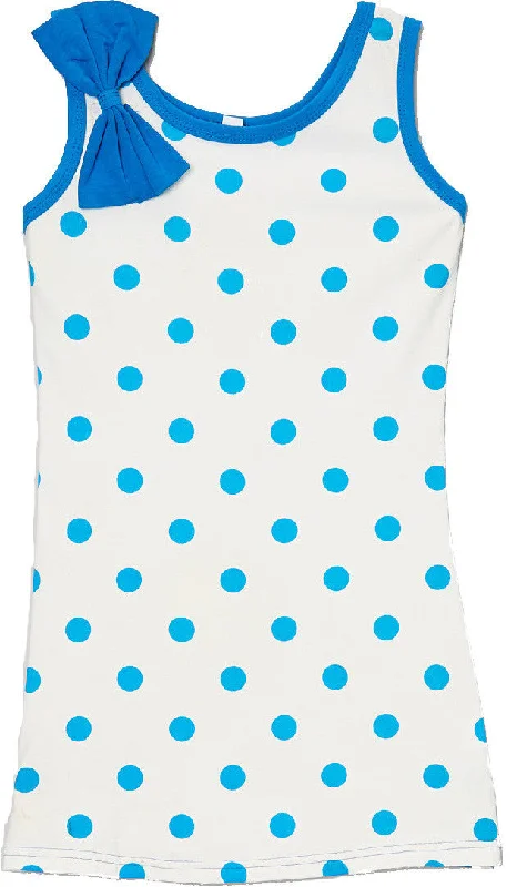 Navy Polka Dot  Bow Cotton Dress