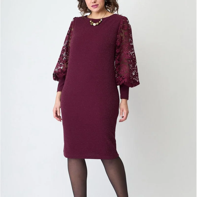 NiDELL Cross-Border Amazon European and American plus Size Women's Clothes Lace Dress Women's Mid-Length Hollow Lace Dress 0366 NiDELL Cross-Border Amazon European and American plus Size Women's Clothes Lace Dress Women's Mid-Length Hollow Lace Dress 0366