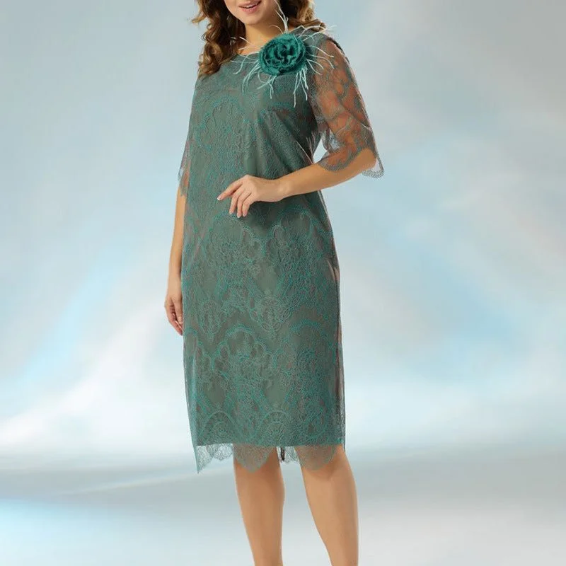 NiDELL Cross-Border Foreign Trade Women's European and American Fashion Code . Amazon Lace Elegant Chubby Girl's Dress Fx230369 NiDELL Cross-Border Foreign Trade Women's European and American Fashion Code . Amazon Lace Elegant Chubby Girl's Dress Fx230369