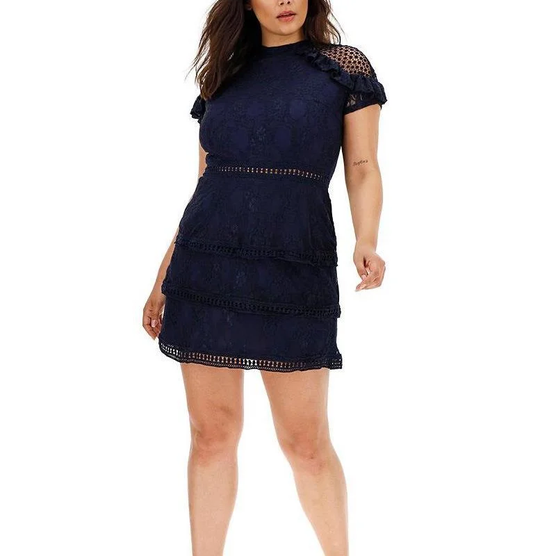 NiDELL Foreign Trade Amazon European and American Large Size Lace Elegant Graceful Fat Sister Sexy Slim Dress Fx220829 NiDELL Foreign Trade Amazon European and American Large Size Lace Elegant Graceful Fat Sister Sexy Slim Dress Fx220829