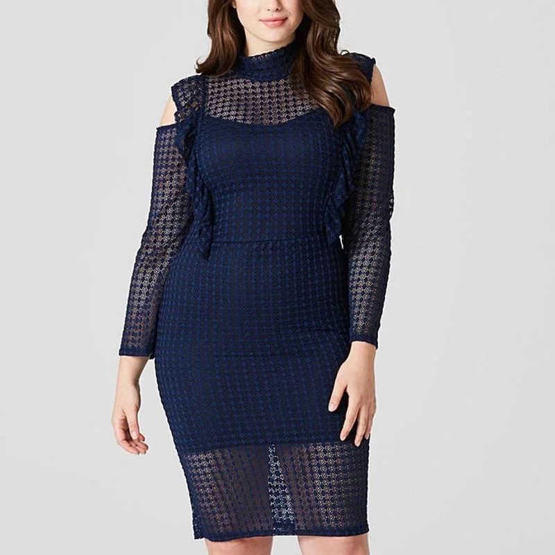 NiDELL Foreign Trade European and American plus Size Women's Clothes Amazon Lace Stitching Hip plus-Sized plus-Sized Foreign Trade Dress X220713 NiDELL Foreign Trade European and American plus Size Women's Clothes Amazon Lace Stitching Hip plus-Sized plus-Sized Foreign Trade Dress X220713