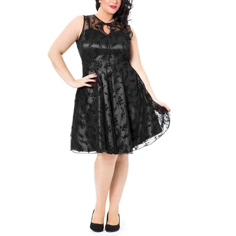 NiDELL Foreign Trade Mori Cross-Border European and American plus Size Women's Clothes High-Grade Fat Sister Large Size plus-Sized Extra Large Lace Double-Layer Mid-Length Dress NiDELL Foreign Trade Mori Cross-Border European and American plus Size Women's Clothes High-Grade Fat Sister Large Size plus-Sized Extra Large Lace Double-Layer Mid-Length Dress
