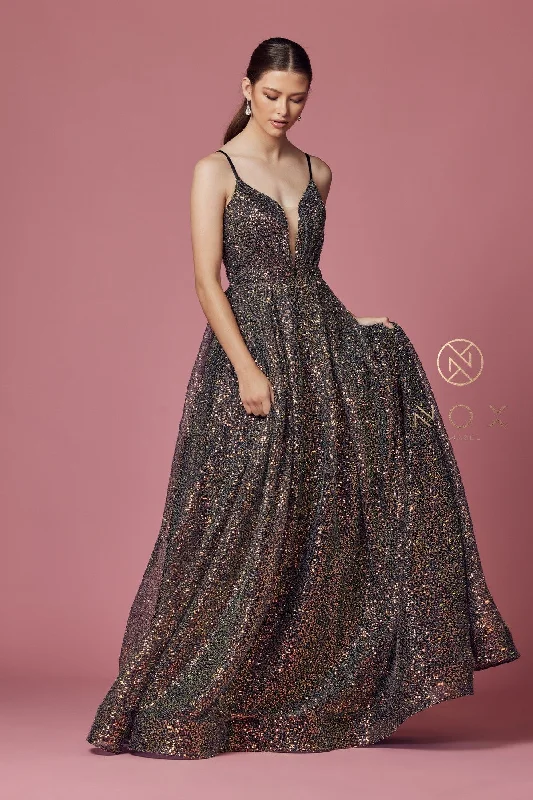 Nox Anabel R1030 size 16 Black Multi Sequin A Line Formal Ballgown V Neck Prom Pageant Dress Nox Anabel R1030 size 16 Black Multi Sequin A Line Formal Ballgown V Neck Prom Pageant Dress
