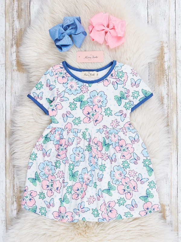 Pink & Blue Butterfly Garden Dress