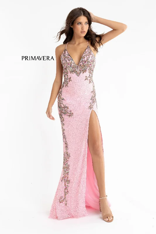 Primavera Couture 3211 Size 2 Baby Pink Sequin Prom Dress Pageant Gown Evening Formal Wear Side Slit Primavera Couture 3211 Size 2 Baby Pink Sequin Prom Dress Pageant Gown Evening Formal Wear Side Slit