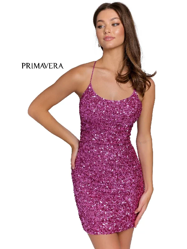 Primavera Couture 3351 Size 4, 14 Fuchsia Cocktail Dress Short Fitted Sequin Backless Homecoming Dress Primavera Couture 3351 Size 4, 14 Fuchsia Cocktail Dress Short Fitted Sequin Backless Homecoming Dress