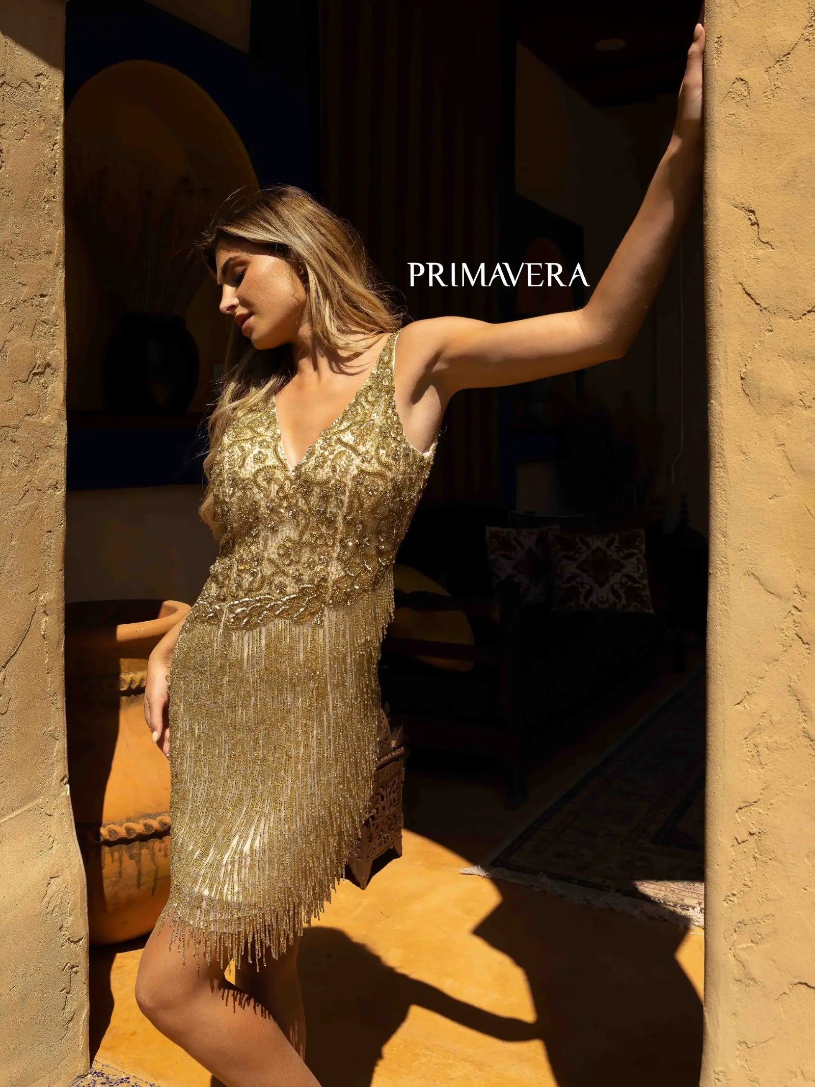 Primavera Couture 3828 Size 12 Gold Short Homecoming Dress Fitted Sequin Cocktail Dress Primavera Couture 3828 Size 12 Gold Short Homecoming Dress Fitted Sequin Cocktail Dress