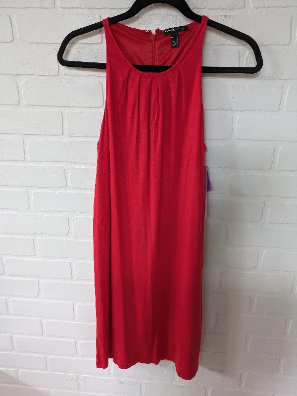 Red Dress Casual Short Mango, Size Xs