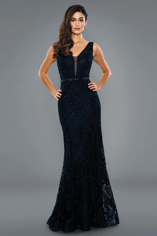 Stella Couture 20032 Size 12 Charcoal Long Fitted Shimmer Lace formal prom pageant dress evening gown Stella Couture 20032 Size 12 Charcoal Long Fitted Shimmer Lace formal prom pageant dress evening gown