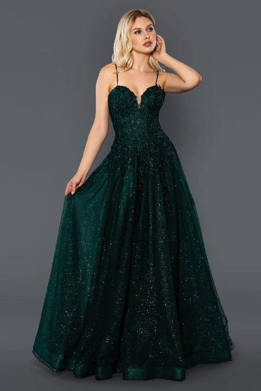 Stella Couture 22027 Size 18 Green Fitted Lace Embellished Bodice sheer Shimmer Prom Dress Stella Couture 22027 Size 18 Green Fitted Lace Embellished Bodice sheer Shimmer Prom Dress