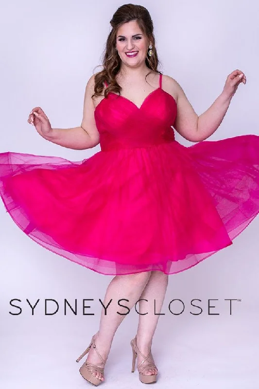 Sydney's Closet 8094 Size 26 Pink Berry Short Fit & Flare Prom Dress Plus Homecoming V Neck Sydney's Closet 8094 Size 26 Pink Berry Short Fit & Flare Prom Dress Plus Homecoming V Neck