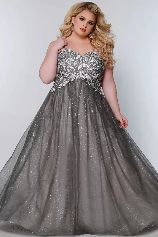 Sydney's Closet SC7329 Size 14 Glitter and Lace Prom Dress Ball Gown Plus Sized SC 7329 Sydney's Closet SC7329 Size 14 Glitter and Lace Prom Dress Ball Gown Plus Sized SC 7329