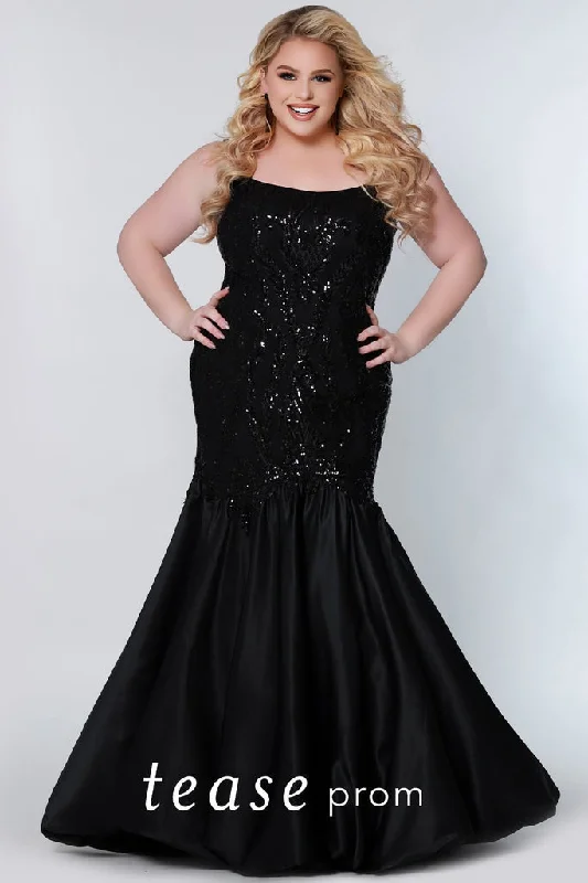 Tease Prom TE2212 Size 18 Long Fitted sequin Plus size mermaid prom Dress Formal Gown