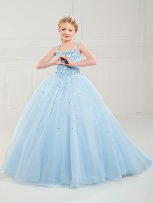 Tiffany Princess 13739 Size 12 Sky Girls Pageant Dress Tulle Pearl Beaded A Line Corset Ball Gown Preteen Tiffany Princess 13739 Size 12 Sky Girls Pageant Dress Tulle Pearl Beaded A Line Corset Ball Gown Preteen