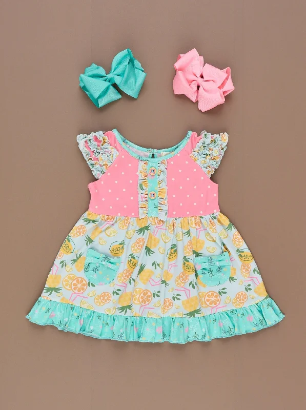 Tropical Twist Ruffle Pocket Dress