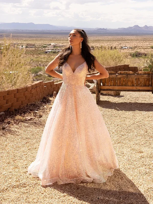 Vienna Prom 7876 Size 00 Pink Sequin A Line Ballgown Prom Dress Backless Pockets Formal Gown Vienna Prom 7876 Size 00 Pink Sequin A Line Ballgown Prom Dress Backless Pockets Formal Gown