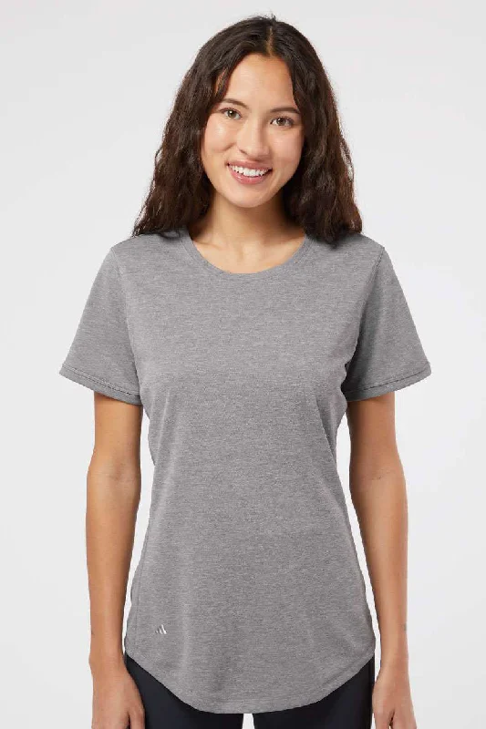 Adidas Womens UPF 50+ Short Sleeve Crewneck T-Shirt - Heather Grey Cozy Warm Stylish Adidas Womens UPF 50+ Short Sleeve Crewneck T-Shirt - Heather Grey Cozy Warm Stylish