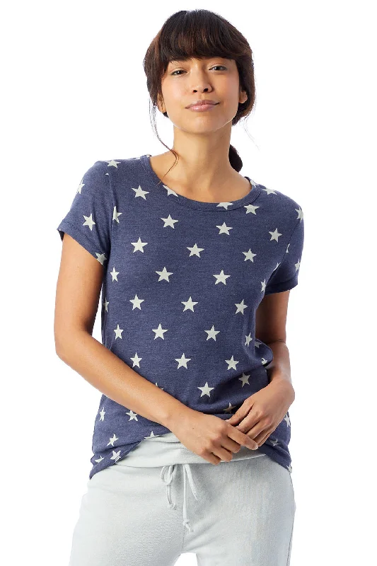 Alternative Womens Ideal Short Sleeve Crewneck T-Shirt - Stars Embroidered Appliqued Beaded Alternative Womens Ideal Short Sleeve Crewneck T-Shirt - Stars Embroidered Appliqued Beaded