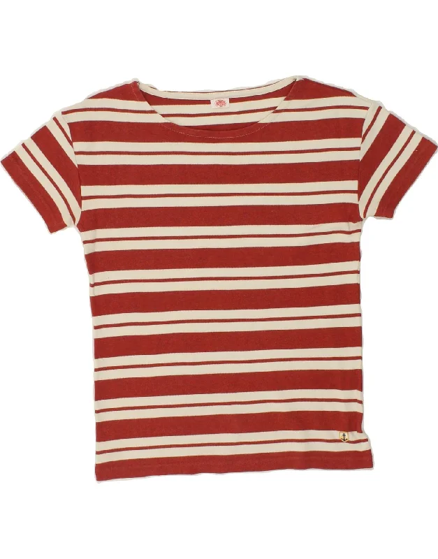 ARMOR LUX Womens T-Shirt Top UK 12 Medium Maroon Striped Cotton Rayon Velvet Corduroy ARMOR LUX Womens T-Shirt Top UK 12 Medium Maroon Striped Cotton Rayon Velvet Corduroy
