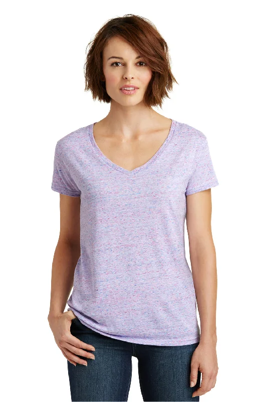 District Womens Cosmic Short Sleeve V-Neck T-Shirt - White/Pink - Closeout Fitted T-Shirt Seamless Stretchy District Womens Cosmic Short Sleeve V-Neck T-Shirt - White/Pink - Closeout Fitted T-Shirt Seamless Stretchy