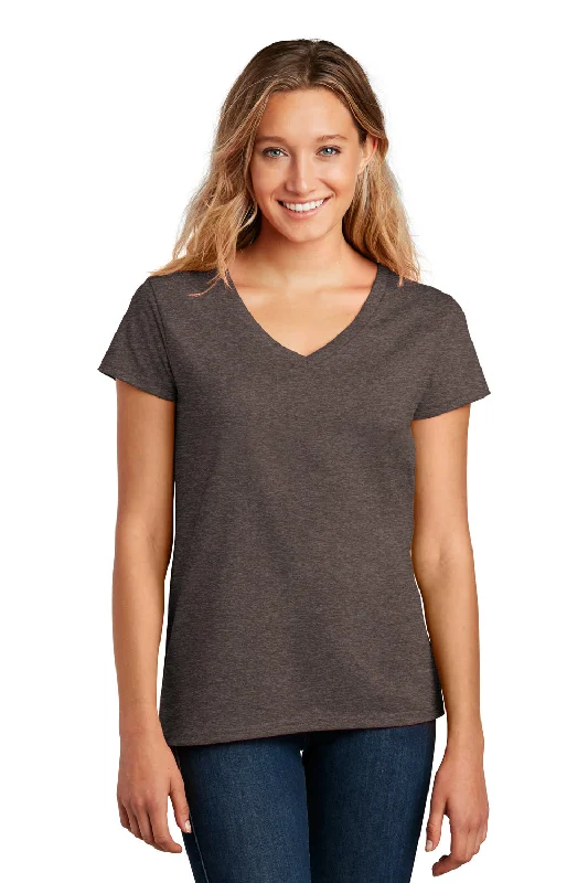 District Womens Re-Tee Short Sleeve V-Neck T-Shirt - Heather Deep Brown Oversized T-Shirt Spandex breathable District Womens Re-Tee Short Sleeve V-Neck T-Shirt - Heather Deep Brown Oversized T-Shirt Spandex breathable