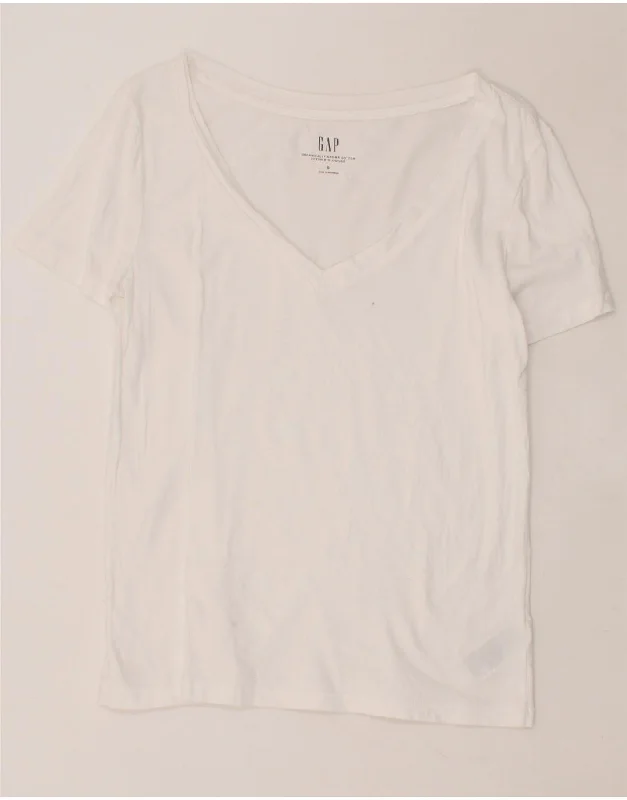 GAP Womens T-Shirt Top UK 10 Small White Cotton Rayon Fabric Velvet Fabric Corduroy Fabric GAP Womens T-Shirt Top UK 10 Small White Cotton Rayon Fabric Velvet Fabric Corduroy Fabric