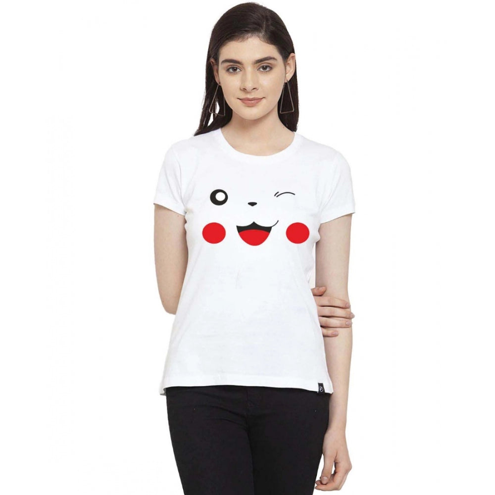 Generic Women's Cotton Blend Graphic Print Printed T-Shirt (White) Anti-Pilling Machine Wash Handmade Generic Women's Cotton Blend Graphic Print Printed T-Shirt (White) Anti-Pilling Machine Wash Handmade